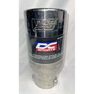 DC Sports EX-1013 Polished Stainless Steel Universal Bolt On Exhaust Tip, Slant